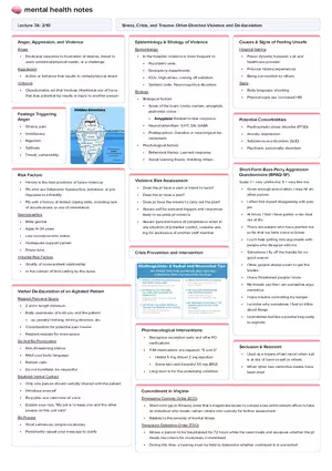 Lecture 7a: Stress, Crisis, and Trauma: Other-Directed Violence and De-Escalation