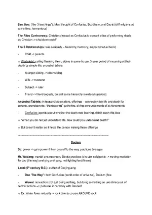 Unit 3, Lecture 2: Daoism and Confucianism Practices