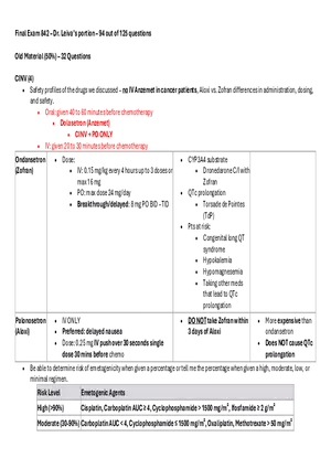 Final Exam 842 Study Guide