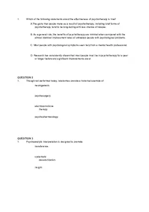 Psychotherapy and Historical Treatments in Psychology Part 1