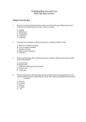 Scheduling Resources and Costs