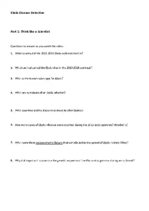 Ebola Disease Detective