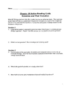 Chapter 18 Genomes and Their Evolution