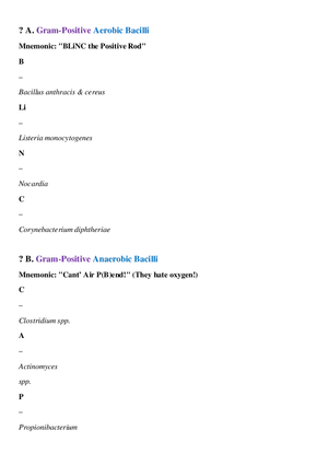 Gram-Positive Aerobic Bacilli