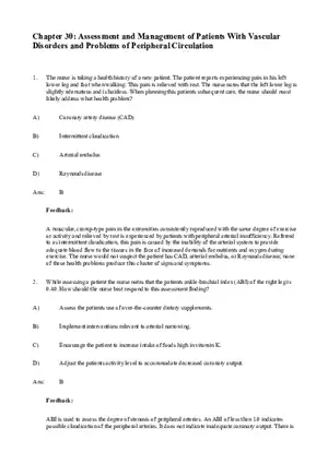 Assessment and Management of Patients With Vascular Disorders