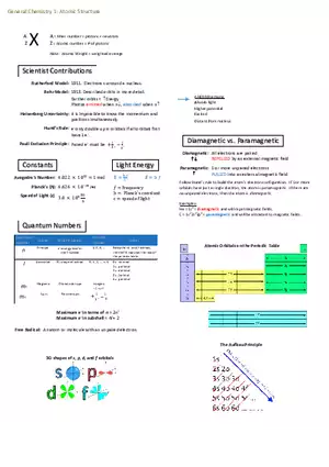 Notes for General Chemistry