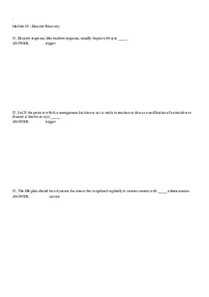 Module 10 - Disaster Recovery Answer Key Part 3