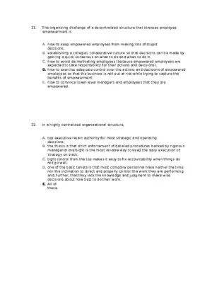 Superior Strategy Execution-Another Path to Competitive Advantage Answer Key 2