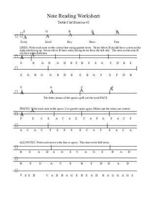 Treble Clef Exercise 2