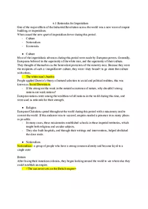 Rationales for Imperialism World History Review