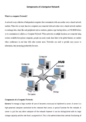 Components of a Computer Network