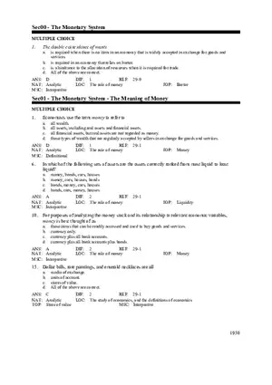 The Monetary System Answers