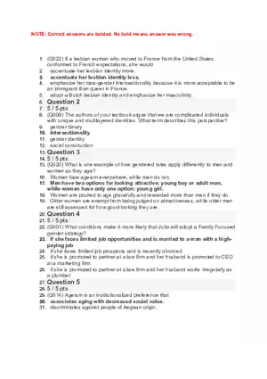 Gender and Society Quiz