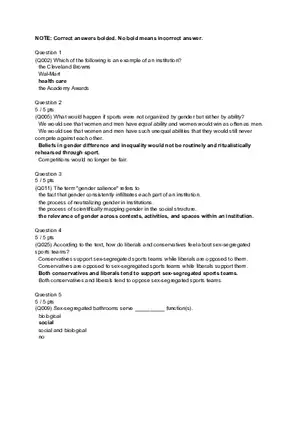 Gender and Society Quiz 8