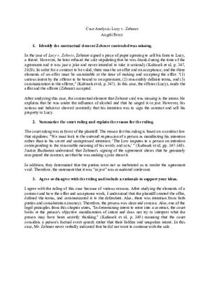 Case Analysis Lucy v. Zehme