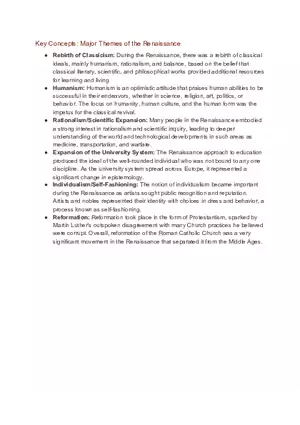 Key Concepts Renaissance