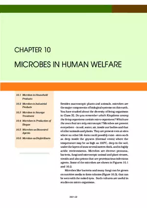 Chapter 10 Microbes in Human Welfare