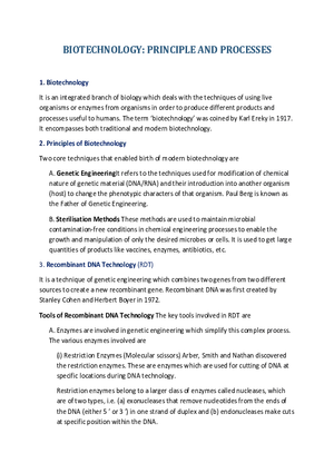 Biotechnology Principle and Processes
