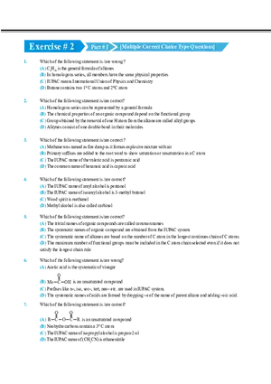 Nomenclature of Organic Compound Exercise # 2