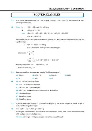 Measurement Error & Experiment Solved Examples