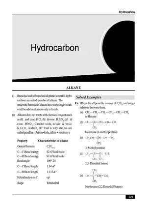 Hydrocarbon. Alkane