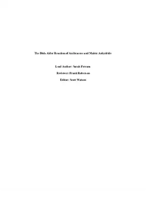 The Diels Alder Reaction of Anthracene and Maleic Anhydride