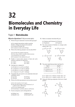 32 Biomolecules and Chemistry in Everyday Life