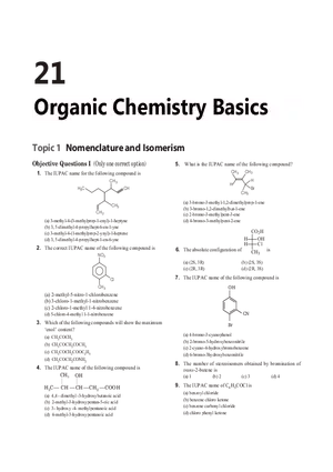 21 Organic Chemistry Basics
