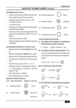 Hydrocarbon. Aromatic Hydrocarbons (Arenes)