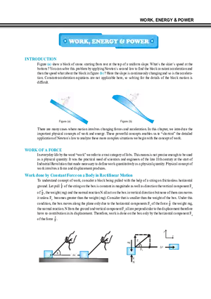 Work, Energy & Power