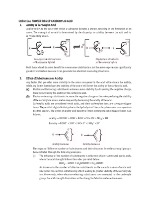 Chemical Properties of Carboxylic Acid