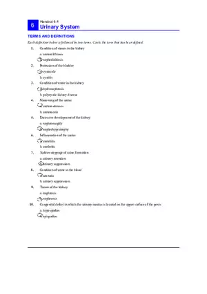 6.4 Urinary System Answers