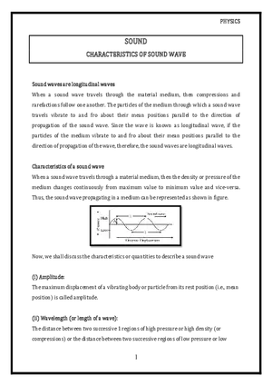 Characteristics of Sound Wave