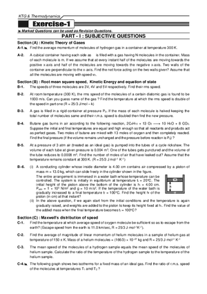 KTG & Thermodynamics Exercises