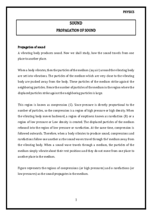 Propagation of Sound