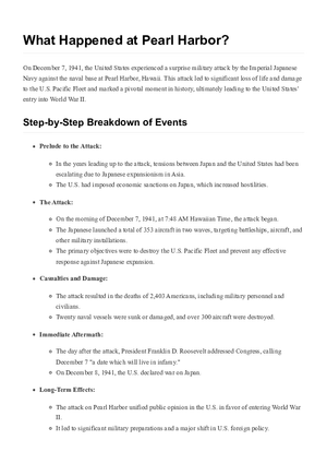 What Happened at Pearl Harbor?