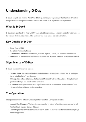 Key Details of D-Day