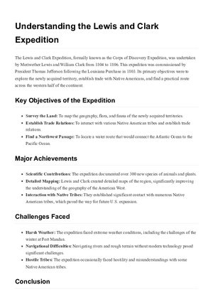 Understanding the Lewis and Clark Expedition