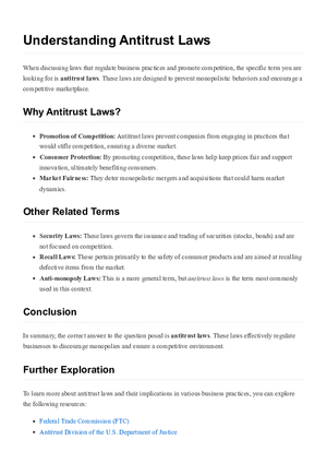 Understanding Antitrust Laws