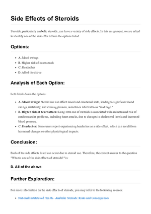 Side Effects of Steroids