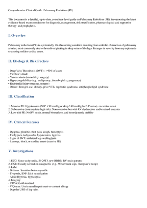 Pulmonary Embolism Consultant Guide