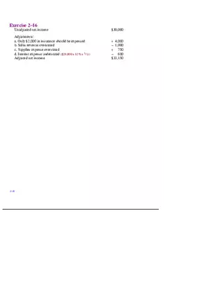 Chapter 2 Review of the Accounting Process Exercises 2–16
