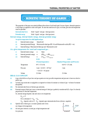 Kinetic Theory of Gases Notes