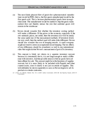 Ch. 8 Valuation of Inventories  A Cost - Basis Approach Financial Statement Analysis Case 2