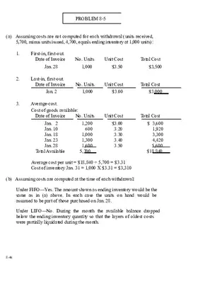 Ch. 8 Valuation of Inventories  A Cost - Basis Approach Solutions Problem 8-5