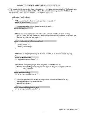 Computer Science a Free-Response Questions