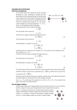 Coulomb's Law in Vector Form