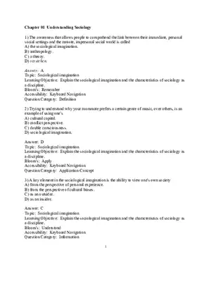 Chapter 01 Understanding Sociology Answers 1