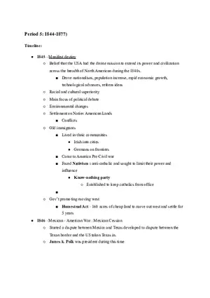 U.S. History Period 5  1844-1877