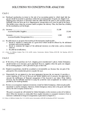 Ch. 8 Valuation of Inventories  A Cost - Basis Approach Solutions to Concepts for Analysis
